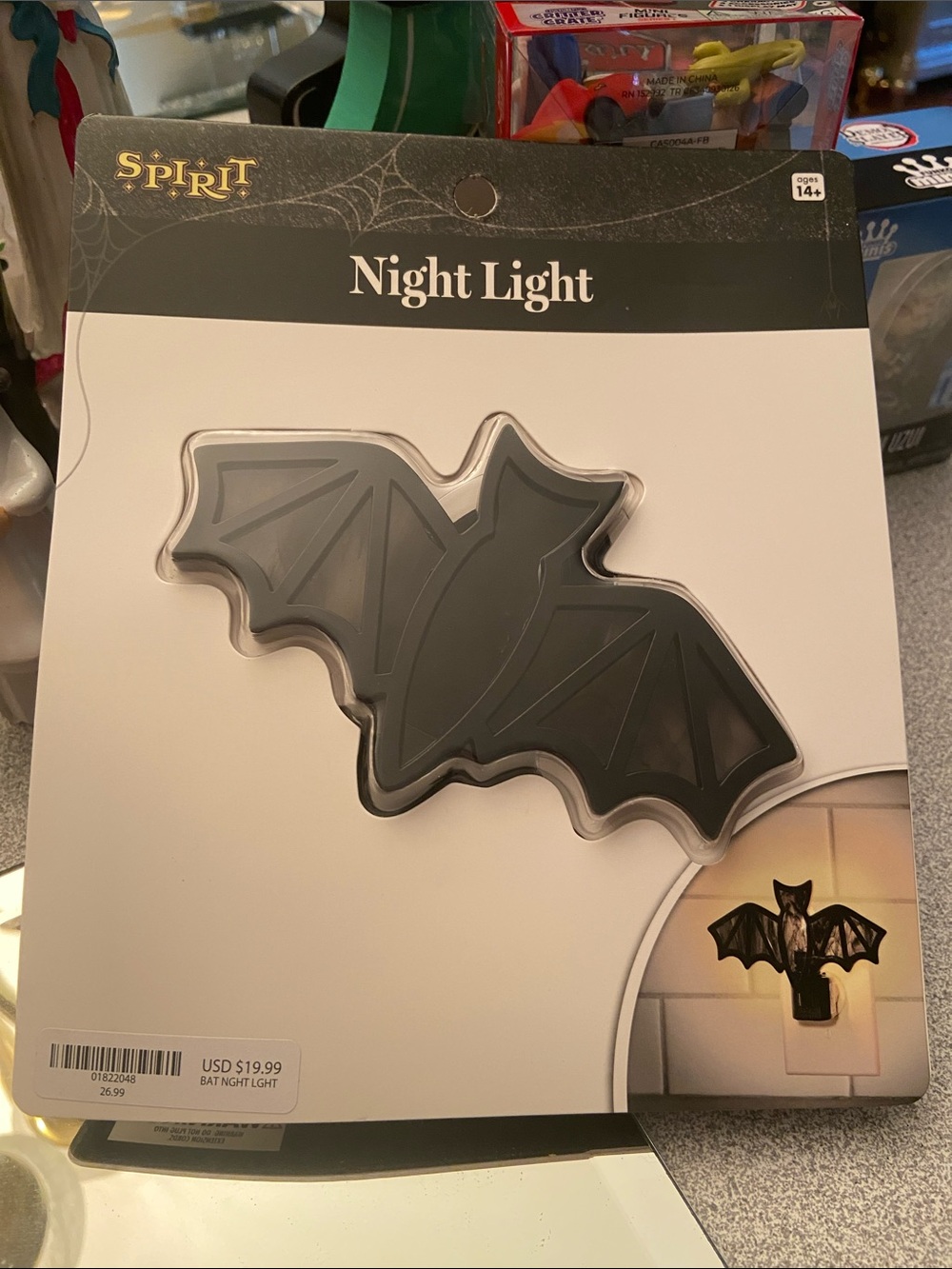 Spirit Black Bat Night Light Wall Plug-In